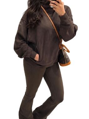 Alo Yoga Flare pants and Matching Sweater Espresso Color Set